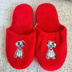 101 Dalmatian Red Slippers W 9.5-10.5 New